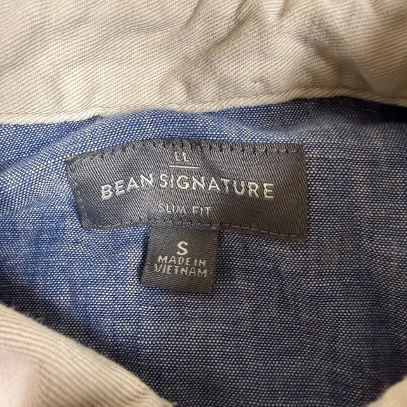 LL Bean Signature Mens Rugby Shirt Slim Fit Red Grey Colorblock Cotton 509435 S - Picture 2 of 10